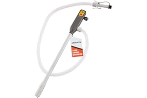 DeWay Battery-Powered Stick Fuel Transfer Pump with Auto-Stop Nozzle and Beep Function, Fast 3.2GPM Flow Rate & 51” Clear Hos