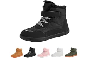 LOSD Kids Winter Barefoot Shoes, Waterproof Barefoot Winter Shoes for Kids, Non-Slip Wide Toe Box High Top Snow Boots