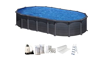 Piscine Acier Gré Aspect Bois Amazonia Ovale Dimension 610 X 375 X