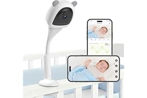 VERDINEX 2K Baby Monitor with Camera and Audio Wireless, No WiFi Needed for Crib Mount, Night Vision Smart Camera, Cry Detection Two-Way Talk, No Monthly Fee