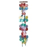Woodstock Chimes Capiz Waterfall Wind Chime, 40" Rainbow Capiz Round Sea Shell, Handcrafted Ocean Theme Windchime for Outdoor, Patio or Garden D&eacute;cor (CWH)