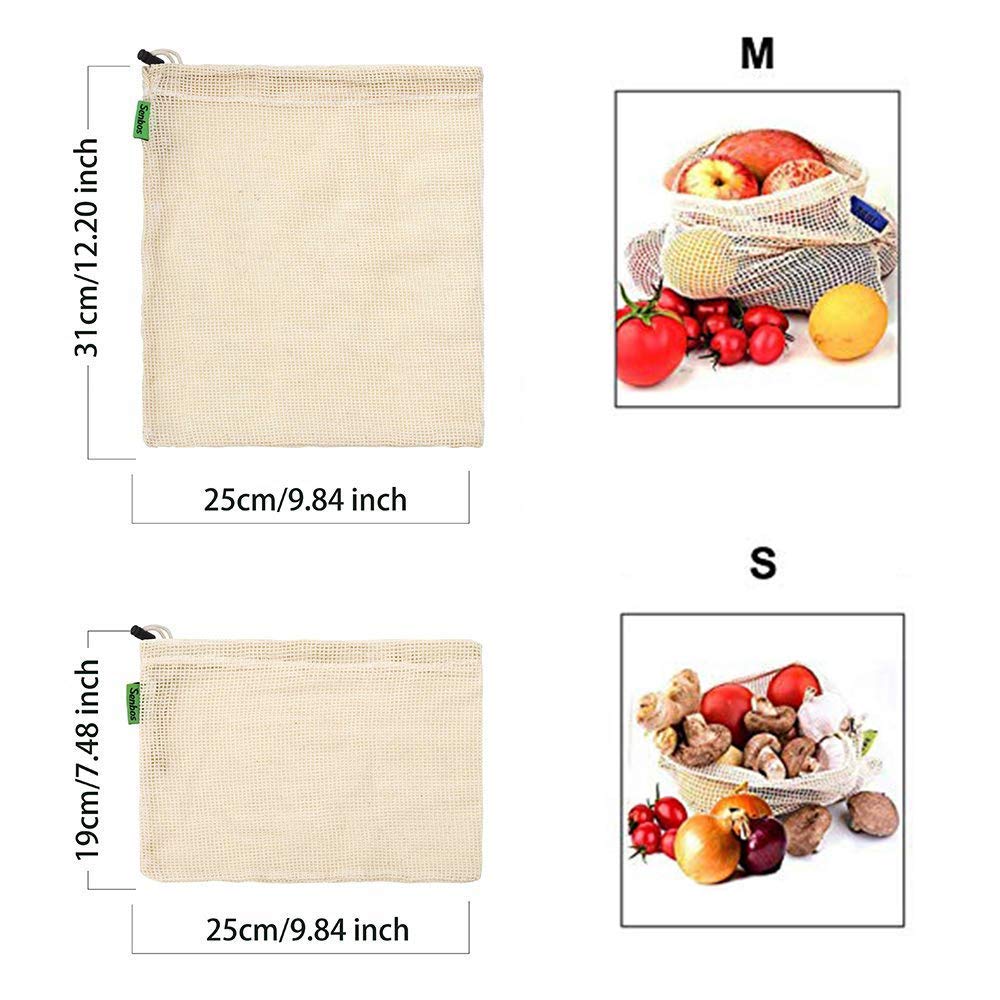 Bolsas de la compra reutilizables, bolsa de producción de malla de ...