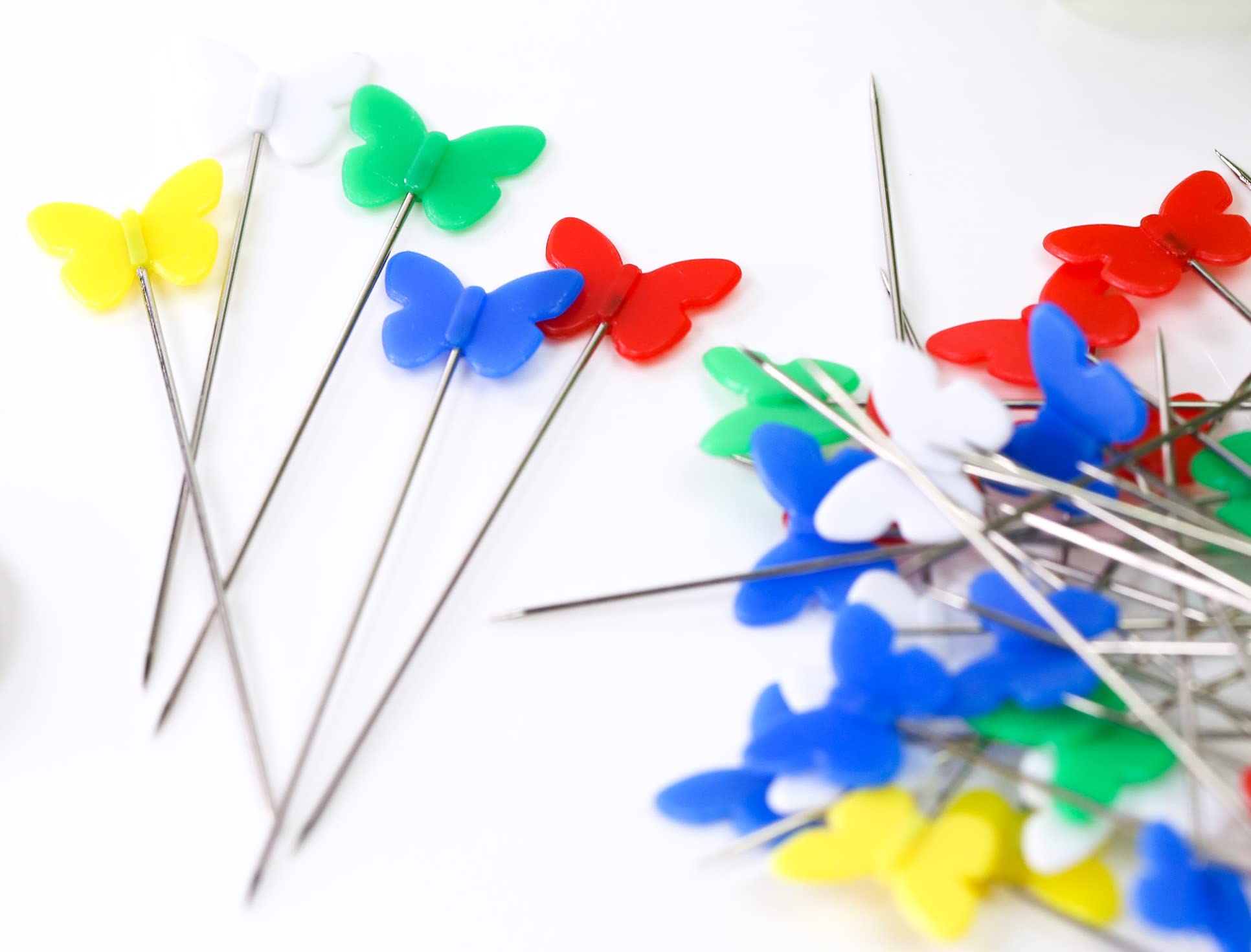 redchocol8® 40 pcs Butterfly Head Sewing Pins 54mm Long Quilting Dressmaking Serging Pinweaving