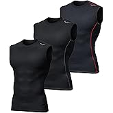 DEVOPS 3 Pack Men's Compression Shirts Sleeveless Workout Tank Top