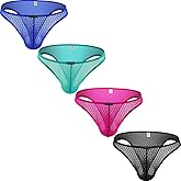 IKINGSKY Men's Cheeky Briefs See Through Bugle Bikini Underwear Lace Brazilian Back Under Panties for Men