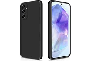 GiiYoon Silicone Case Compatible with Samsung Galaxy A55 5G, Full Body Silky Soft Touch Phone Case with Camera Protection, Shockproof Cover with Microfiber Lining, Black