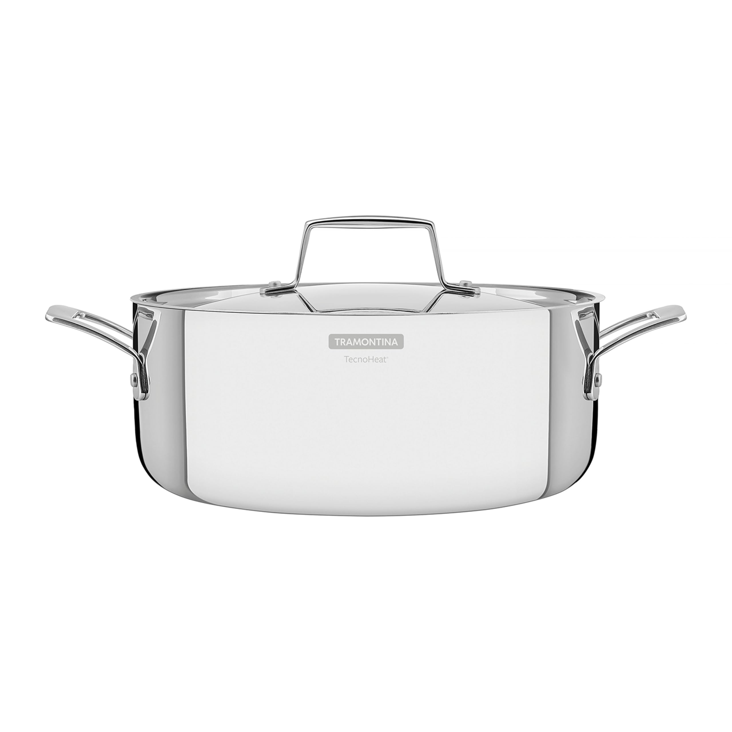 Tramontina Grano Casserole Dish 3-Ply Stainless Steel for Induction, Electric, Gas and Ceramic Glass Hobs, ‎Cookware, Kitchen, 24 cm, 4.7 litres, 62143240