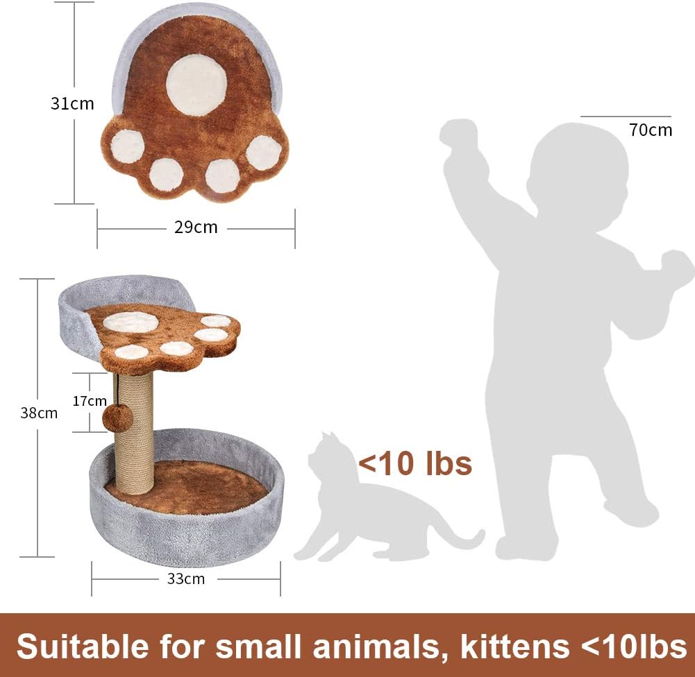 KORIMEFA Cat Tree Cat Tower Kitten Small Cats Playground Furniture with Scratching Post and Plush Cover for Playing Relax and Sleep : Pet Supplies