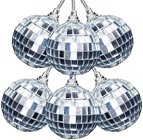 Disco/spiegelbal kerstballen - 2 inch - 24 stuks