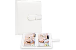 Photo Album 4x6 Photos - 68 Pockets Small Mini Capacity Premium Vegan Leather Cover Album, Portable Wallet Photo Case for Boy