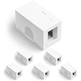 LEENUE 1-Port Keystone Jack Surface Mount Box, White, 6-Pack | UTP Cat6/Cat5e/Cat5 RJ45 keystone Jack, for STP Cat7/Cat6A RJ45 keystone Jack White