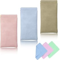 Étui à Lunettes Souple En Cuir – Portable Léger Avec Chiffon Microfibre – Protection Anti-rayures – Pour Lunettes De Soleil Ou Vue – Bleu