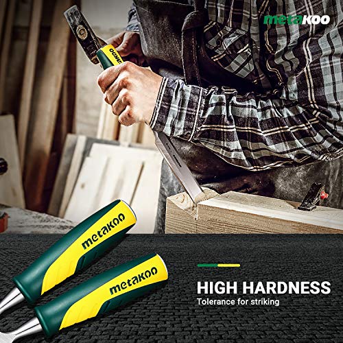 Wood Chisel Sets, METAKOO 4PCS Wood Chisels 1/4",1/2",3/4",1", Hardened Spring Steel Woodworking