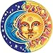 Applique Moon and Sun Half Blue and Half Yellow Patch