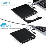 BUNUD USB 3.0 Type C External CD DVD Drive RW Reader Burner SD TF USB Hub Laptop view 4