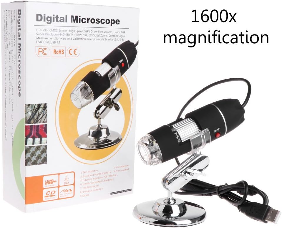 1600X Microscope 8 LED USB Digital Handheld Magnifier Endoscope For School Teaching Home Education