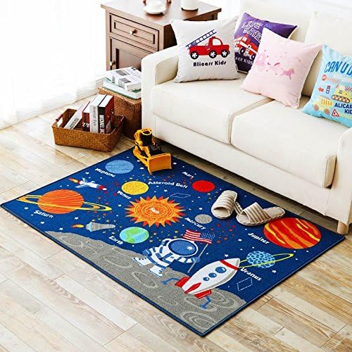 Zacard Galaxy Cartoon Rugs Boys Crawling Carpet Kids Area Rug Play Rugs (1, 100cm X 137cm) 39'' X 54''
