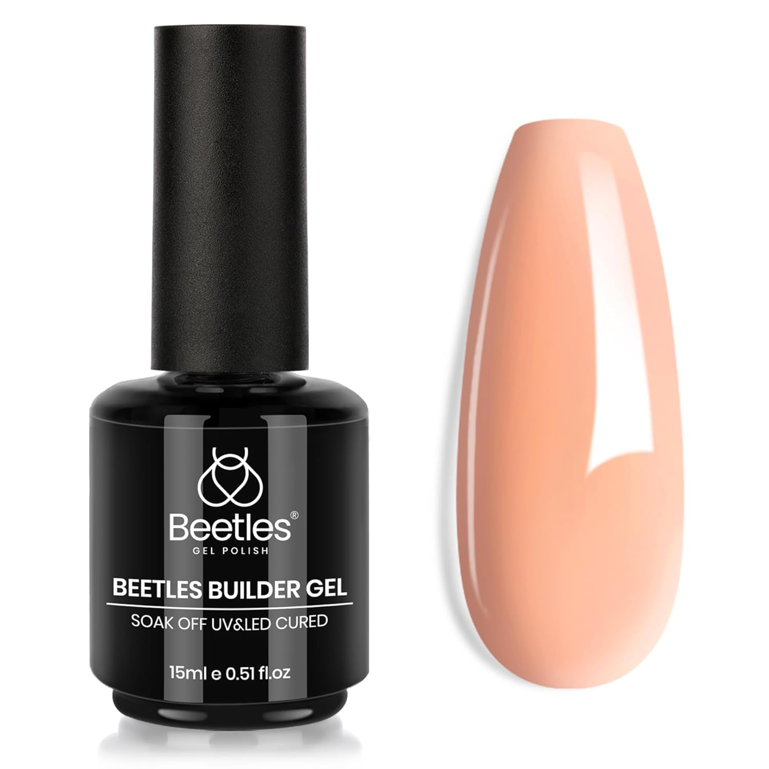 Beetles Builder Gel for Nails, 7 in 1 Builder Strengthener 15ml Nude Cover Neutral Colour Jelly Gel Nail Extension and Decoration Gift for Women Girls
