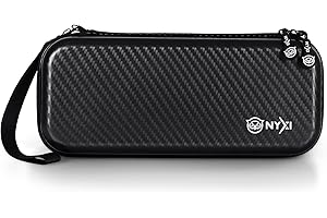 NYXI Carbon One Carrying Case, Hard Shell Protective Travel Bag with 24 Game Cartridges, Compatible Hyperion/Athena, Joy-pad, Joy-Cons and Many Larger Grips- Lightweight & Shockproof