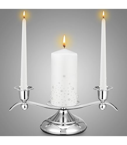 Set Candele Unity Matrimonio - 3 Candele 15,2 Cm E 2 Coni 25,4 Cm Viola
