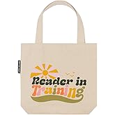 Out of Print Reader in Training Mini Tote Bag with Inner Pocket - Small Tote Bag for Book Lovers and Kids