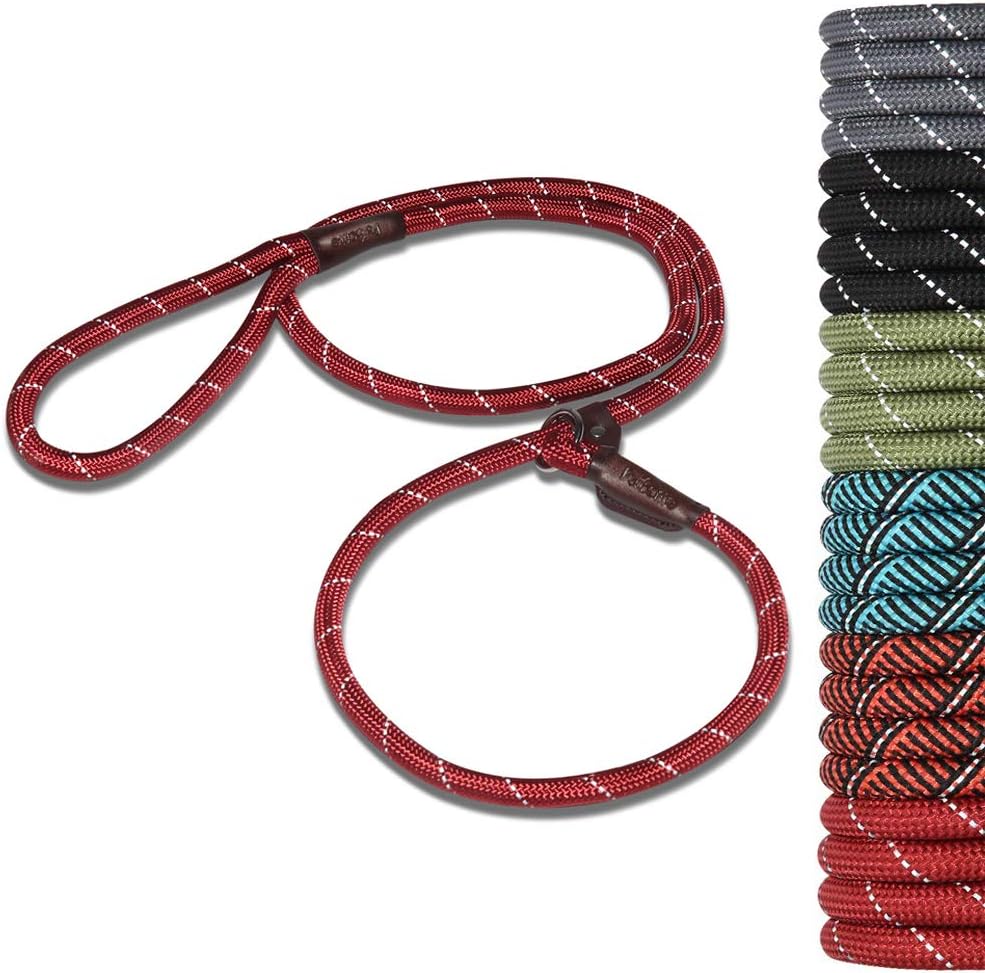 PetBemo Extremely Durable Dog Slip Rope Leash, Premium Quality Mountain Climbing Rope Lead, Strong, Reflective Threads Sturdy Comfortable Leash Strongest Pulling Large Medium Dogs 6 feet