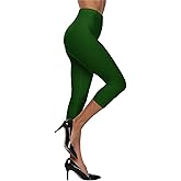VOGUEMAX Women's Capri Leggings High Waist Soft and Comfy Cropped Leggings Tights 3/4 Length