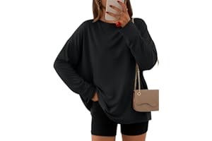 AUTOMET Women's Oversized Long Sleeve Shirts Fall Trendy Tops Fashion Gym Baggy Basic Casual Loose Fit Workout Y2k Clothes