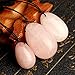Massage Stones,Charminer Drilled Rose Quartz Jade Egg 3Pcs Set Pelvic Floor Muscles Vaginal Exercise Yoni Egg for Kegel Exercise Health Care for Women