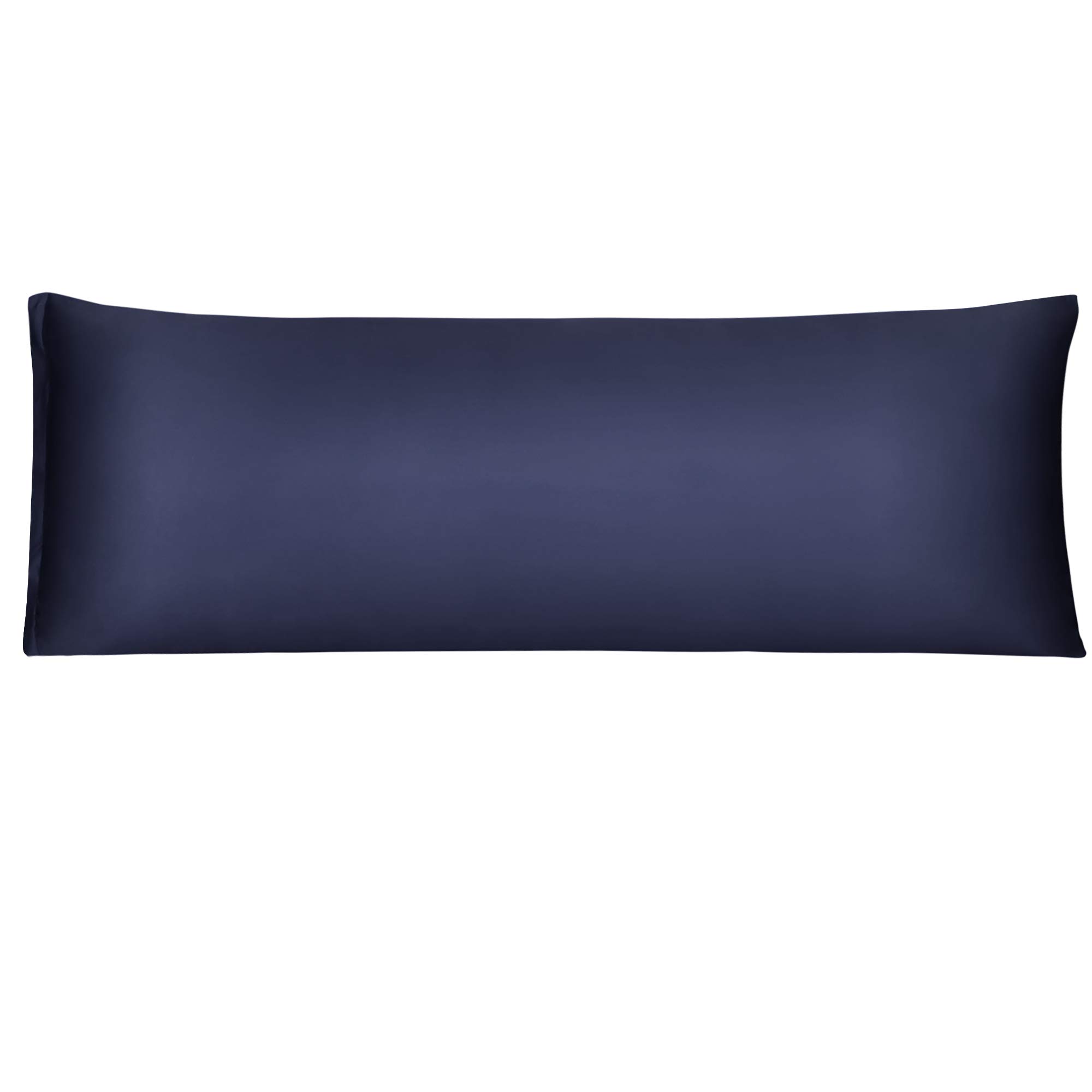 sourcing map Navy Bolster Pillow Cases, Silky Satin Body Pillow Cover with Zipper, Long Body Pillowcase for Hair and Skin, 21x60