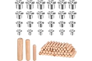 99 Pcs Woodworking Dowel Pin Set, Including 24 Pcs Dowel Centering Pins in 6/8/10/12 mm and 75 Pcs Wood Dowel Pins in 6/8/10 