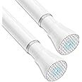 Zipglo Shower Curtain Rod Spring Tension Rod 30 to 64 Inches 2PCS, Spring Tension Curtain Rod White Expandable for Window Wardrobe Doorway Kitchen