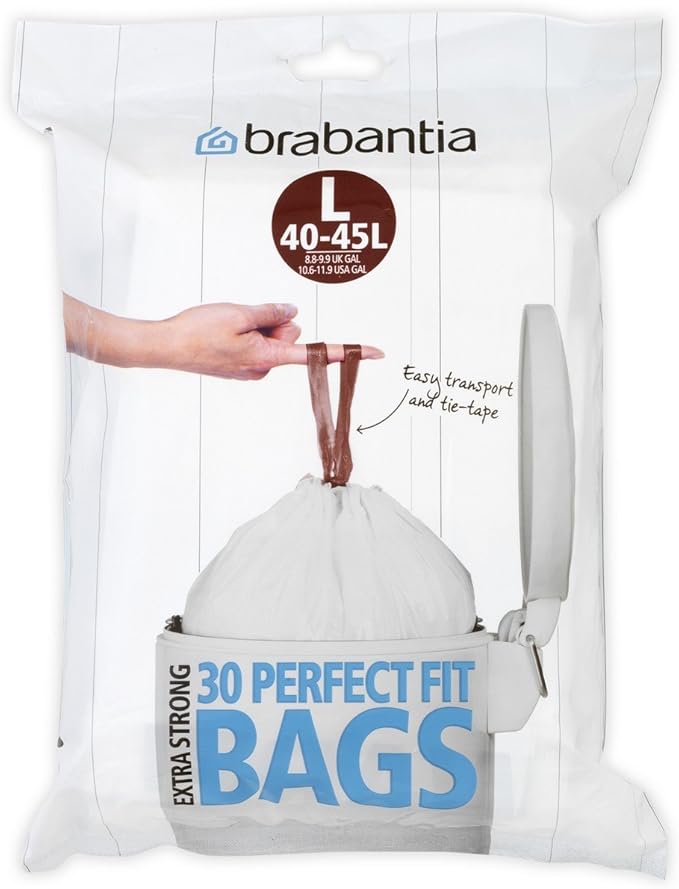 Brabantia Dispensador Bolsas de Basura, 45 L, Blanco, 4045 L, 30