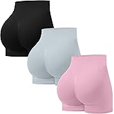 OVESPORT 3 Pack Seamless Women Workout Shorts Scrunch Butt Lifting Gym Booty Biker Shorts