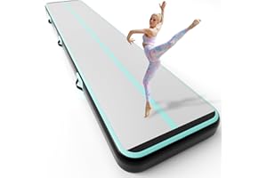 Naice Inflatable Air Gymnastics Mat, Training Tumbling Mat, 10ft/13ft/16ft/20ft Tumble Tracks 4/8in Thickness Air Training Mats with Electric Air Pump for Indoor/Gym/Outdoor/Yoga/Water/School Use