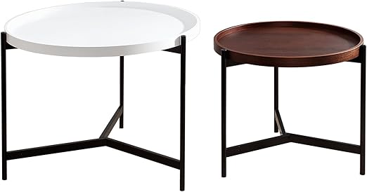 Invicta Interior Couchtisch Set Lagoon Schwarz Weiss Walnuss Rund Multifunktional Satztische Tischset Beistelltische Wohnzimmertische Metalltische Amazon De Kuche Haushalt