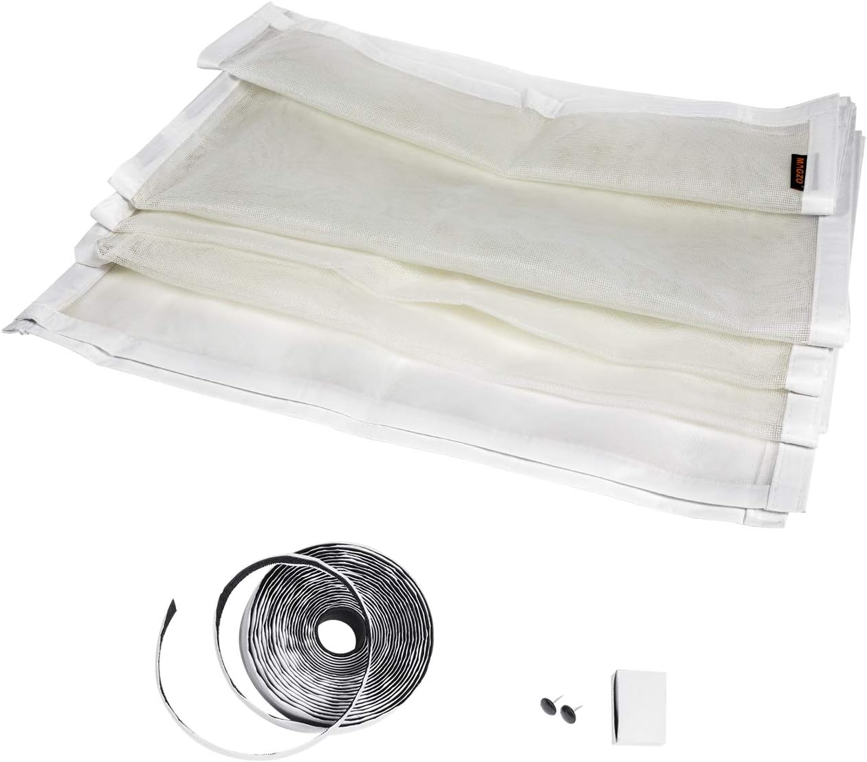 MAGZO Magnet Screen Door 32 x 80, Magnetic Mesh with Heavy Duty for Entry Door Fits Door Size up to 32"x80" Max-White - - 