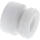NIBCO Fig No 4801-7, 1-1/4 in. PVC DWV Trap Adapter Hub x Slip Joint