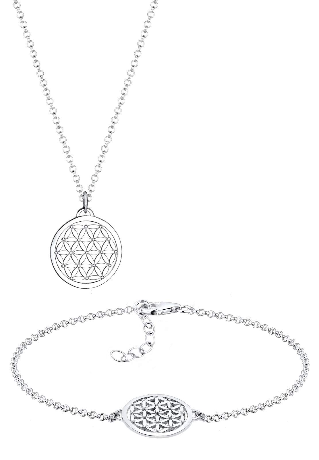 Elli Women's 925 Sterling Silver Pendant Necklace of Length 45 cm with Bracelet