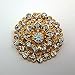 Lot 12pc Clear Rhinestone Crystal Flower Brooches Pins