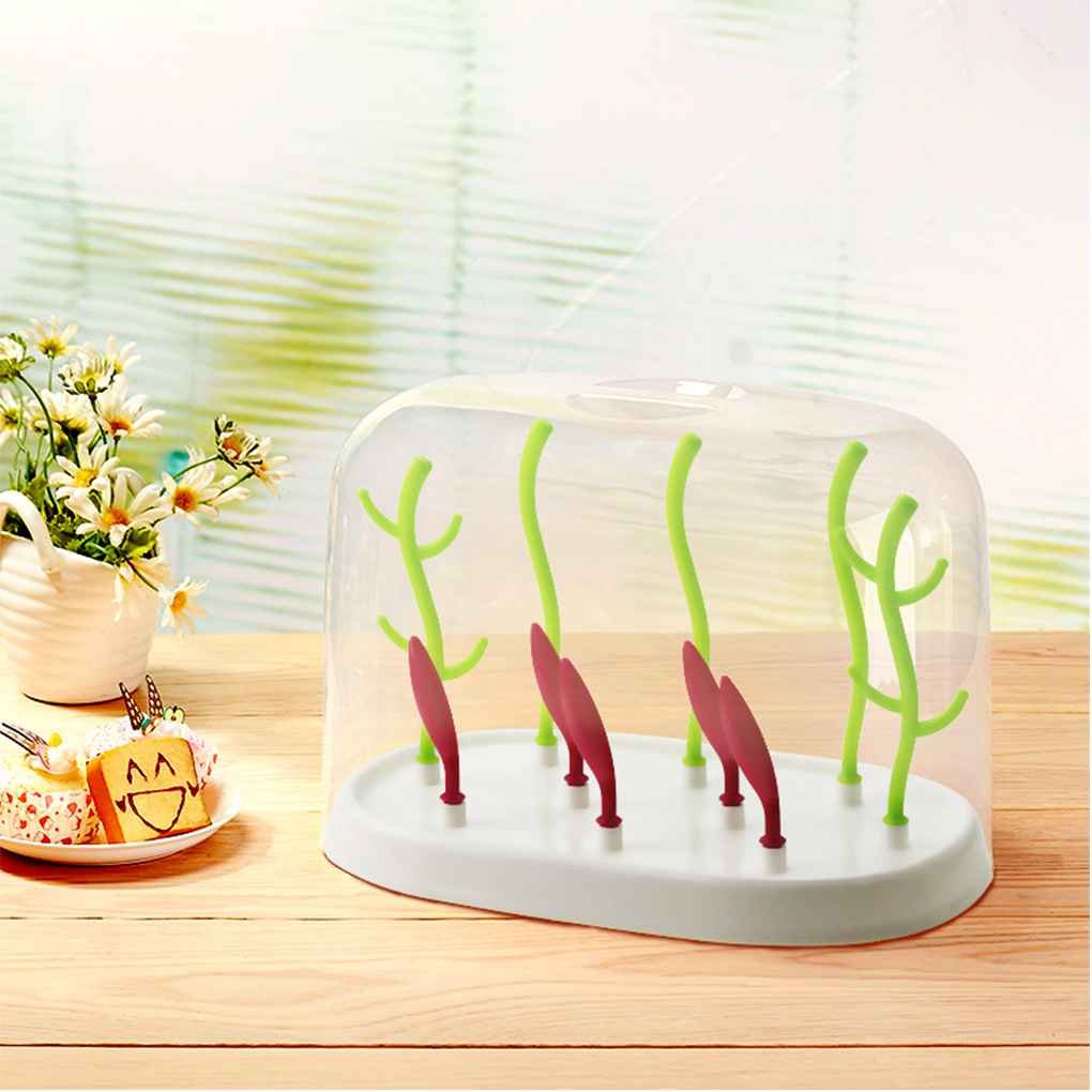 Bomcomi Biberón Tendedero con Prueba de Polvo Cubierta del bebé Forma