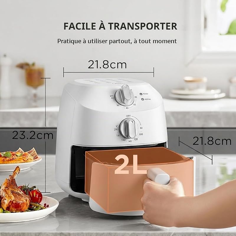Friteuse à air chaud, 2 l, blanche