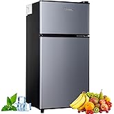 DEMULLER 2.4 Cu.ft Mini Fridge with Double Doors Small Refrigerator with Separate Freezer & 7 Adjustable Temperature Control, Tiny Size & Personal Fridge Ideal for Office Apartment Dorm Black on Fridge.com