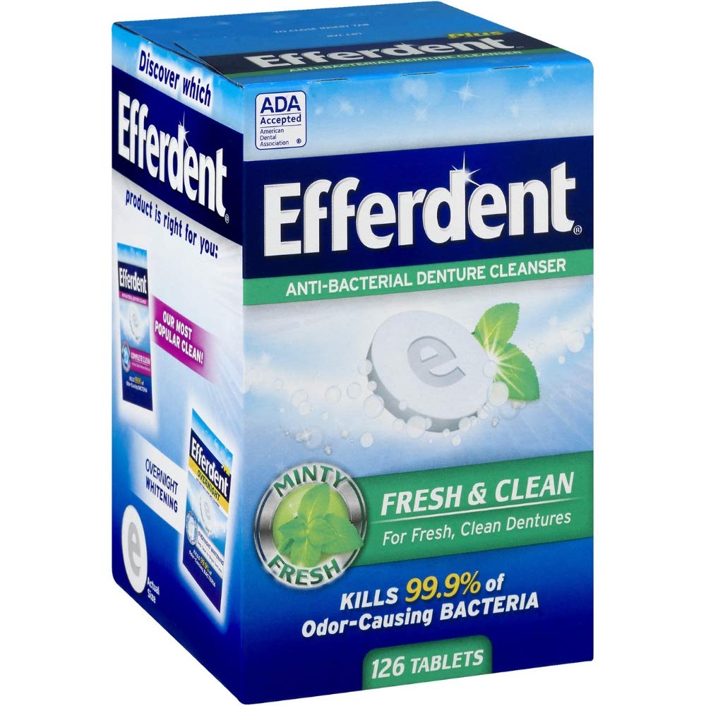 Efferdent Plus Mint AntiBacterial Denture Cleanser Tablets