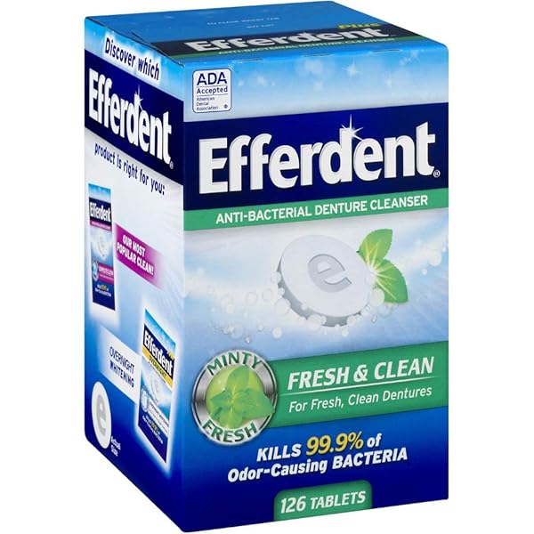 EFFERDENT PLUS MINT ANTI-BACTERIAL DENTURE CLEANSER TABLETS 126 EA (PACK OF 4)