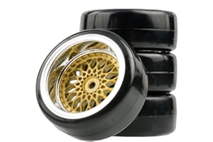 ZHIPAIJI 1/10 Drift Wheels Tires Set, Diameter 62mm RC Car Road Wheels and Tires with 12mm Hex RC Drift Car Tires Offset 3/6/9mm Fit for HSP HPI Sakura RC Car Accessories (Color : Offset9mm)