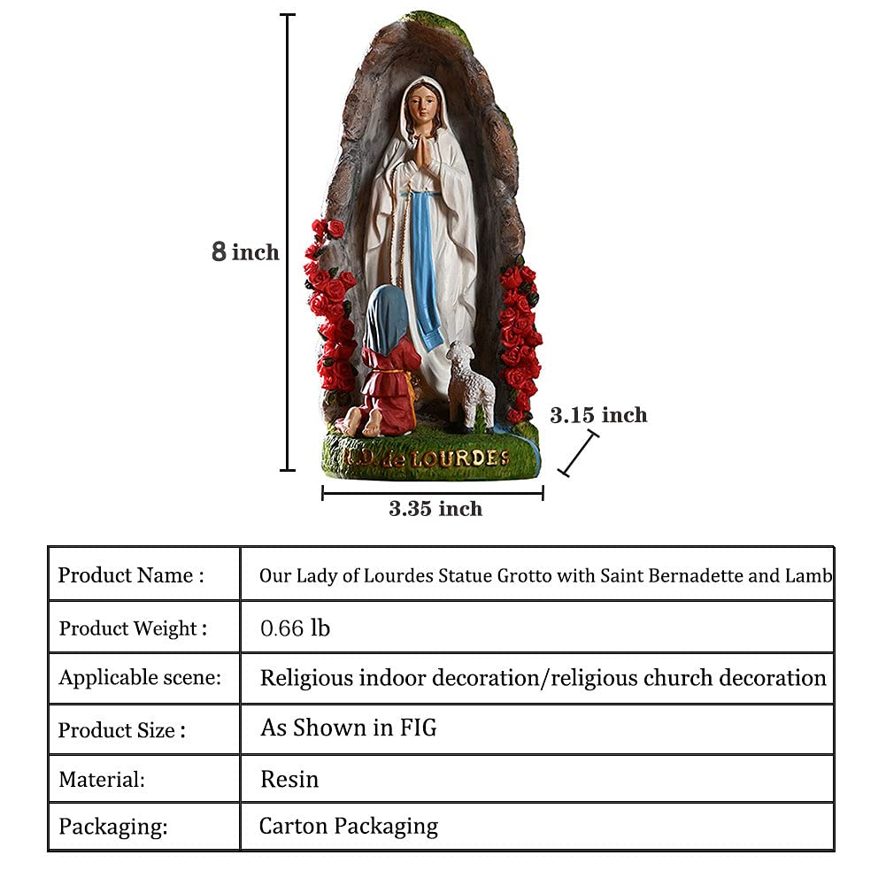 Mua Our Lady of Lourdes Statue - 8" Resin Figurine - Saint Bernadette ...