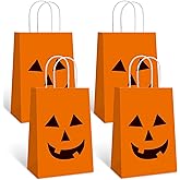 YE 12 PCS Halloween Pumpkin Gift Candy Bags with Handle Trick or Treat Bags Party Favor for Halloween Party Decorations