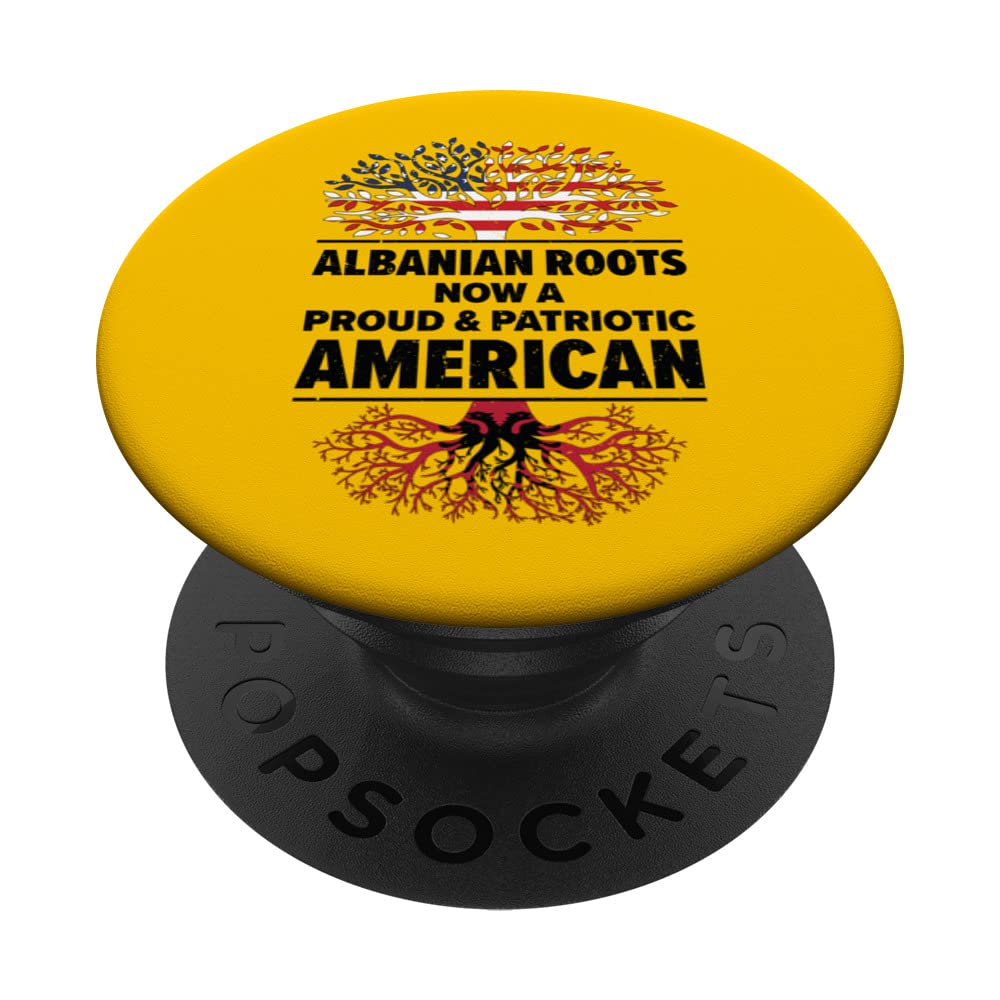 Albanian American Patriot USA Grown Albania US Flag PopSockets Swappable PopGrip