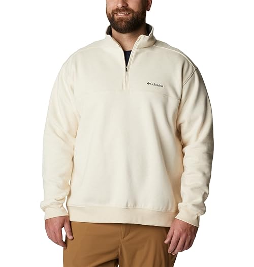 Columbia Mens Hart Mountain II Half Zip Fleece Jacket, Oatmeal Heather, Small